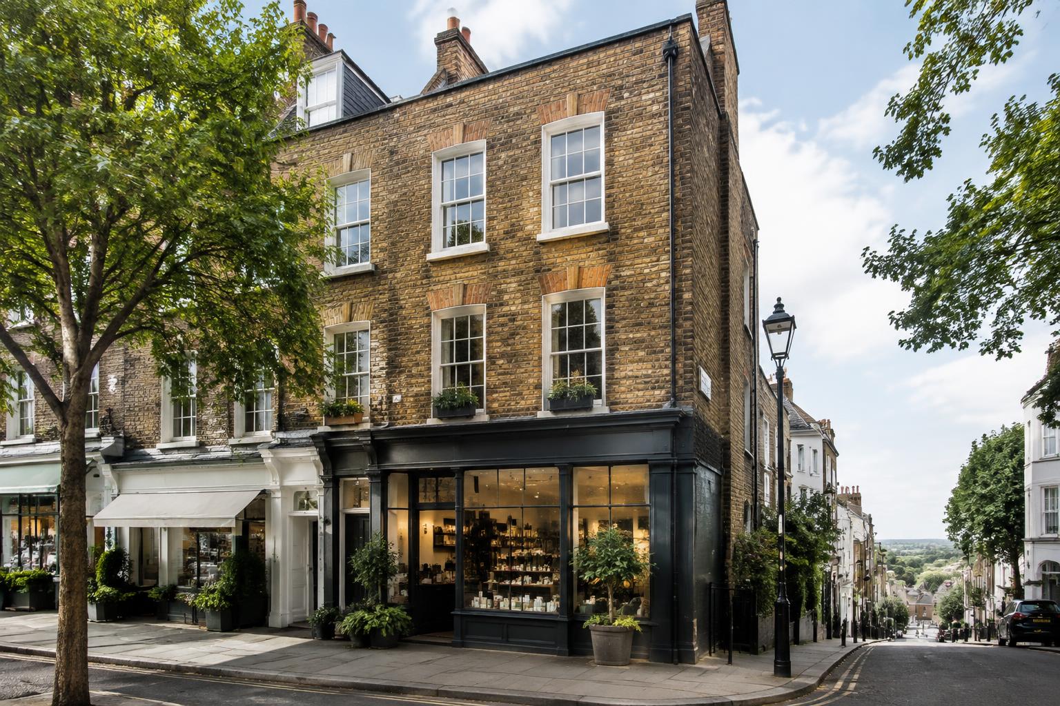 Flats above shops Hampstead in a mixed-use period property